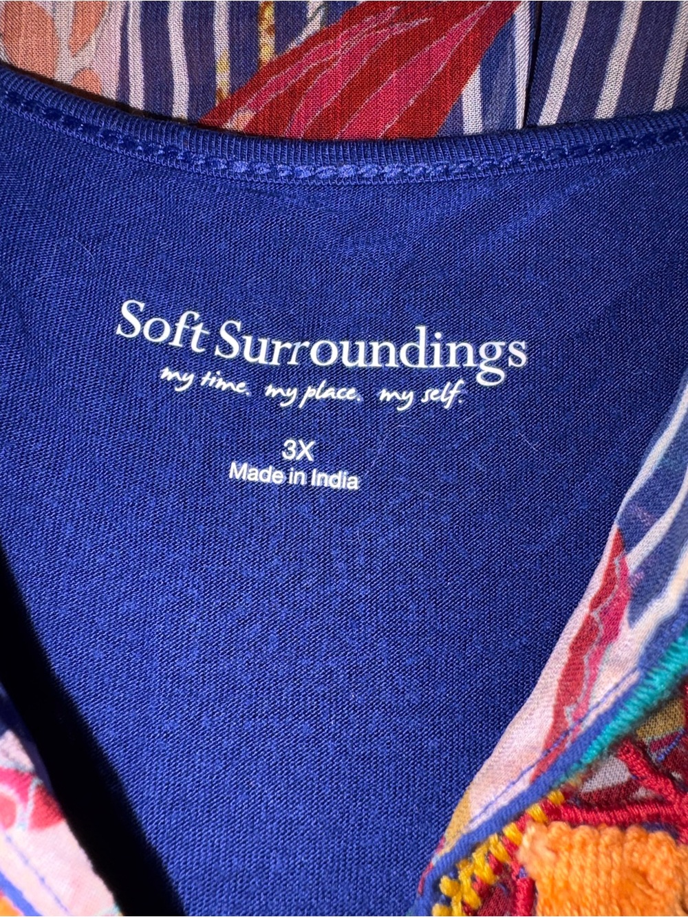 Soft Surroundings Bohemian Floral Embroidered Blouse with tank 3X - Picture 6 of 6